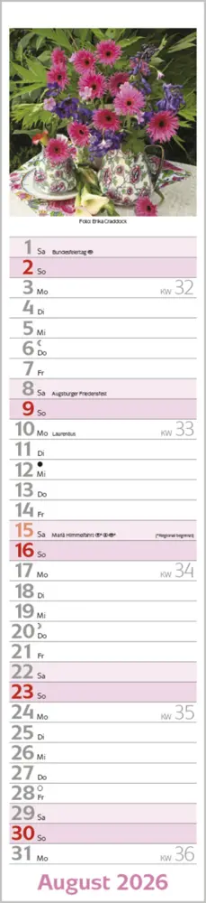 Bild: 9783731886914 | Flowers Langplaner 2026 | Langplaner | Verlag Korsch | Kalender | 2026