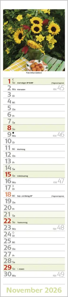 Bild: 9783731886914 | Flowers Langplaner 2026 | Langplaner | Verlag Korsch | Kalender | 2026