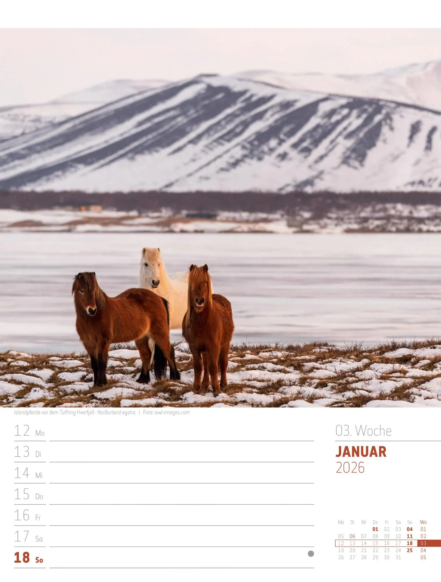 Bild: 9783838426914 | Island - Die Insel aus Feuer und Eis - Wochenplaner Kalender 2026