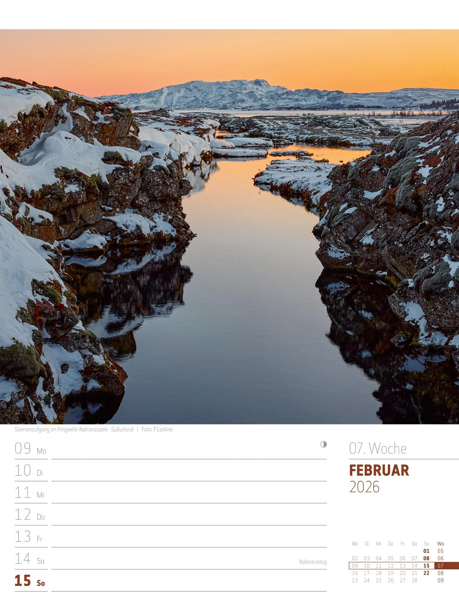 Bild: 9783838426914 | Island - Die Insel aus Feuer und Eis - Wochenplaner Kalender 2026