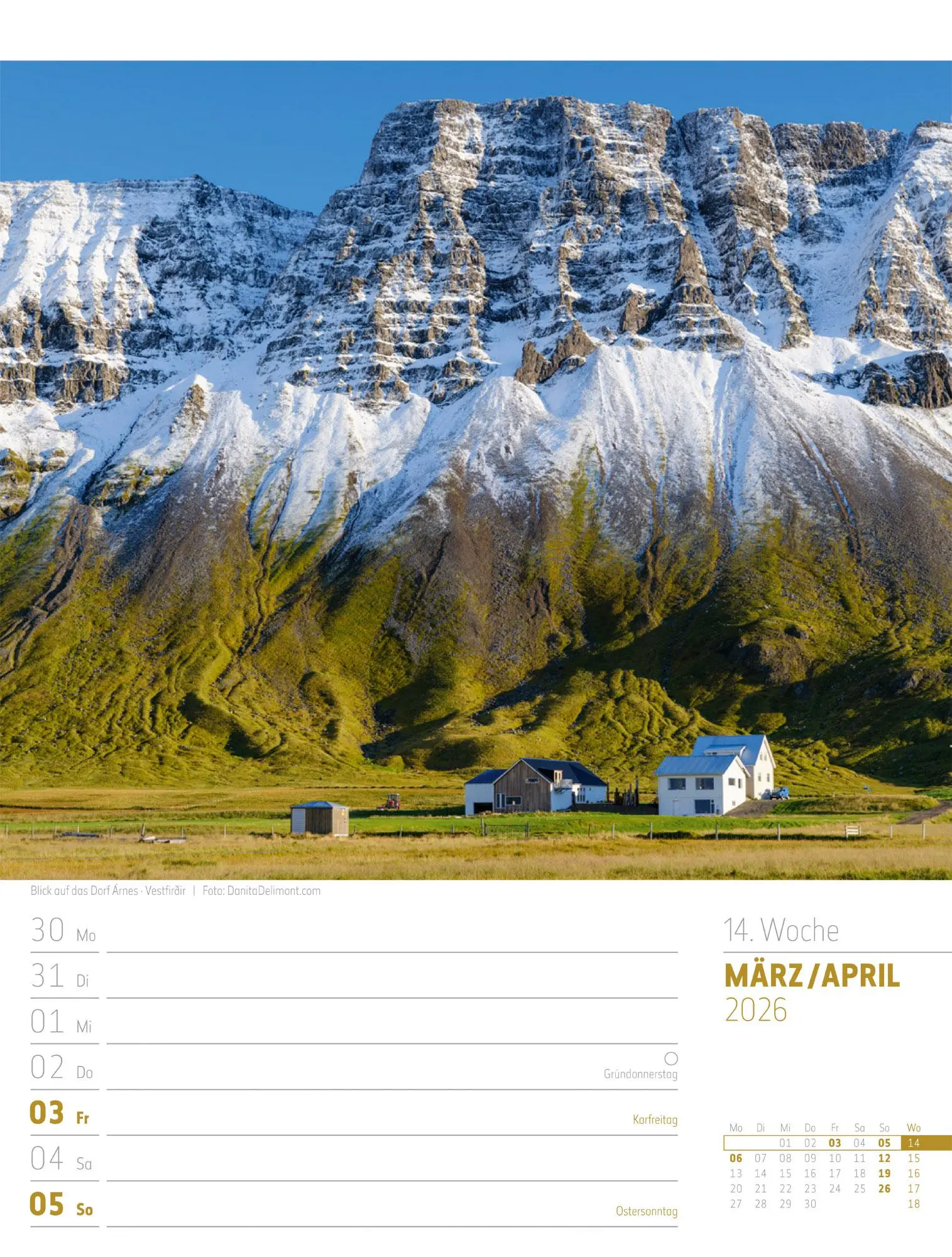 Bild: 9783838426914 | Island - Die Insel aus Feuer und Eis - Wochenplaner Kalender 2026