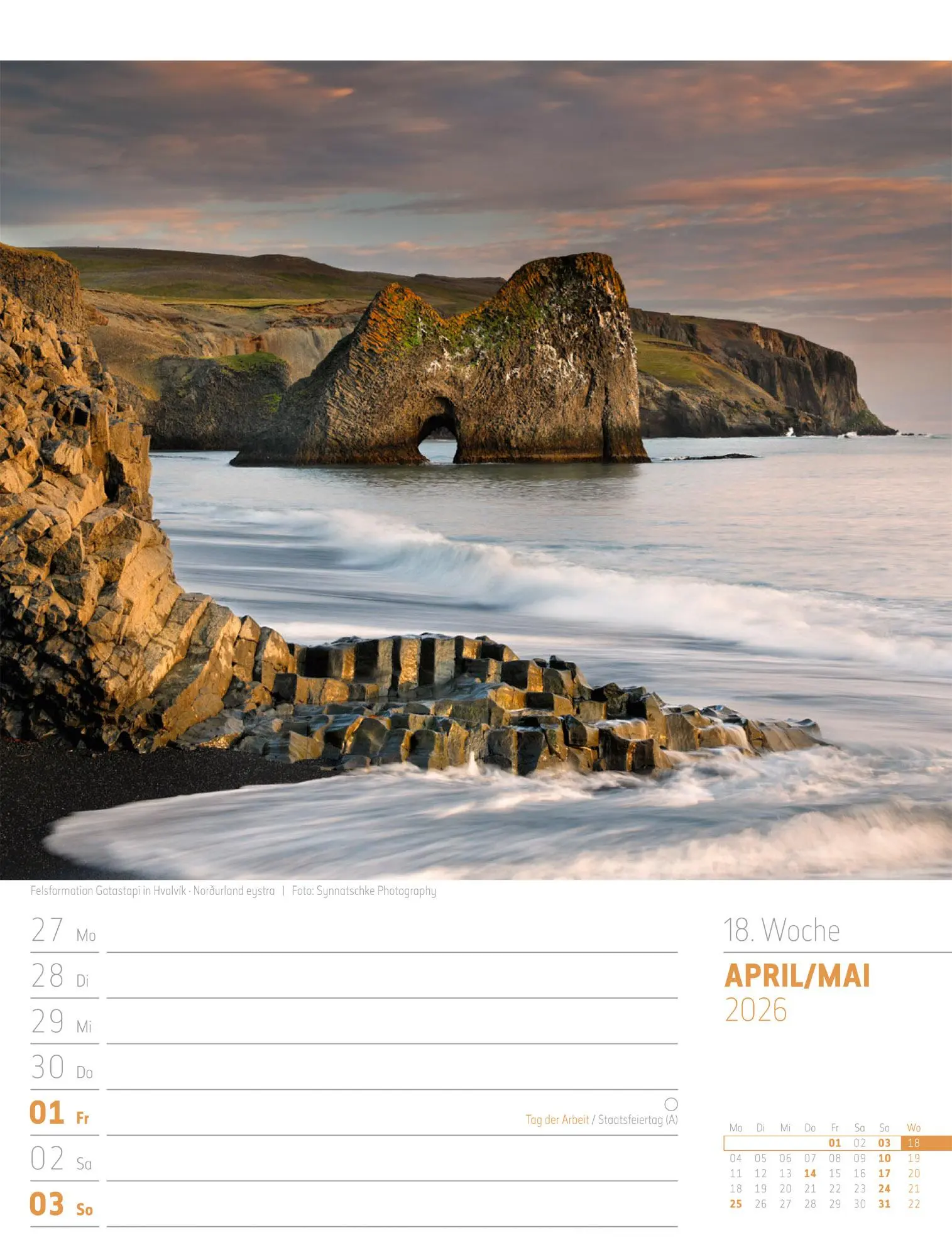Bild: 9783838426914 | Island - Die Insel aus Feuer und Eis - Wochenplaner Kalender 2026