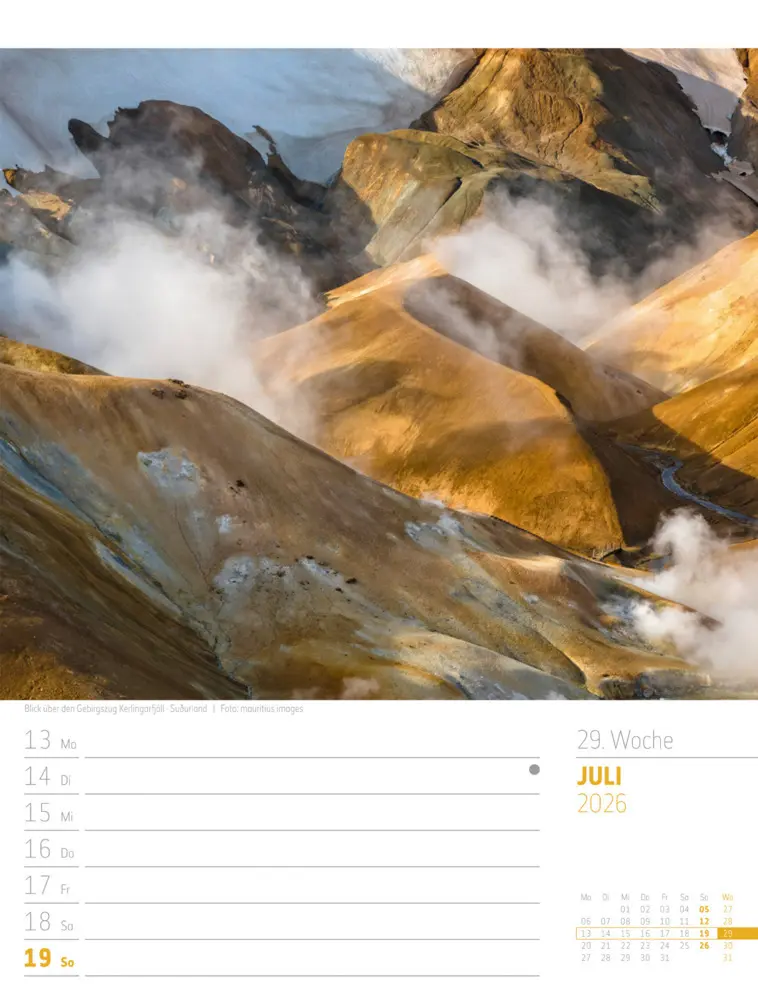 Bild: 9783838426914 | Island Wochenplaner Kalender 2026 Die Insel aus Feuer und Eis | GmbH