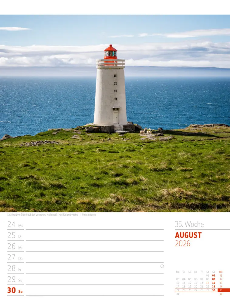 Bild: 9783838426914 | Island Wochenplaner Kalender 2026 Die Insel aus Feuer und Eis | GmbH