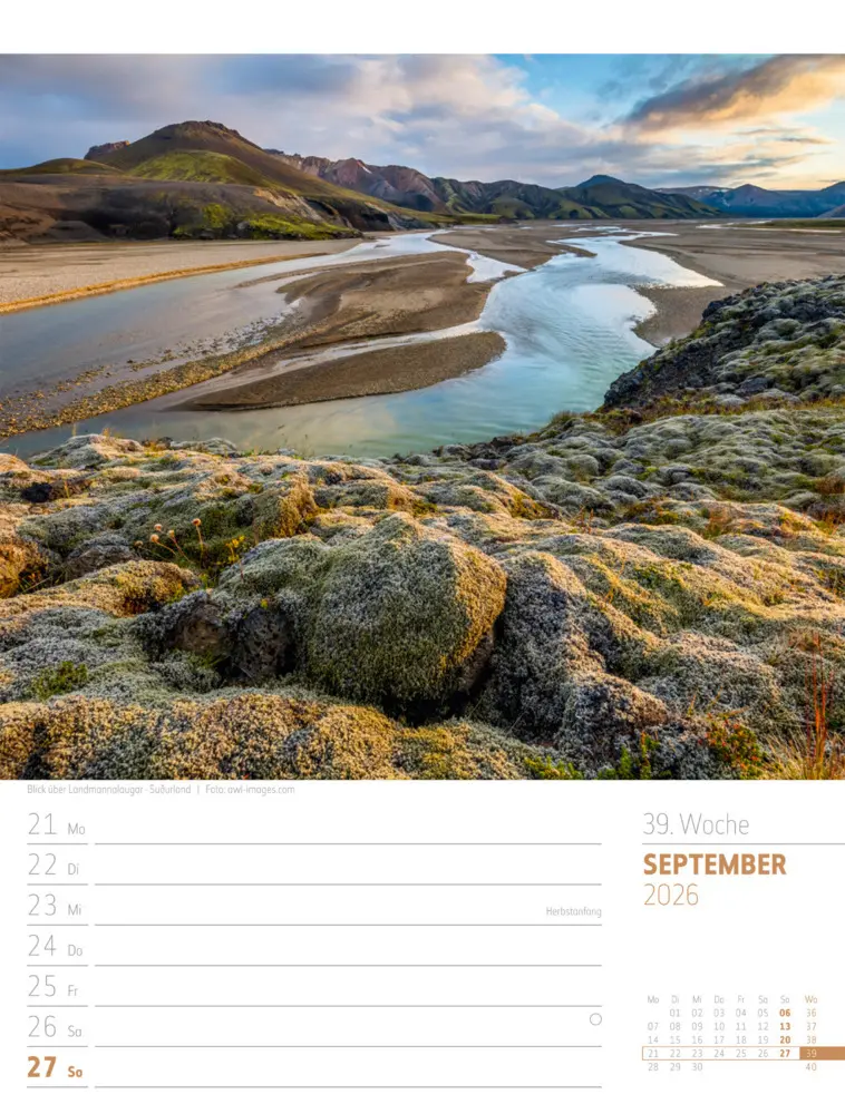 Bild: 9783838426914 | Island Wochenplaner Kalender 2026 Die Insel aus Feuer und Eis | GmbH