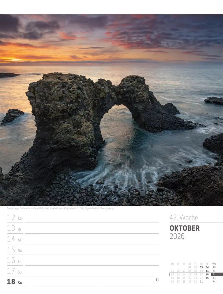 Bild: 9783838426914 | Island Wochenplaner Kalender 2026 Die Insel aus Feuer und Eis | GmbH