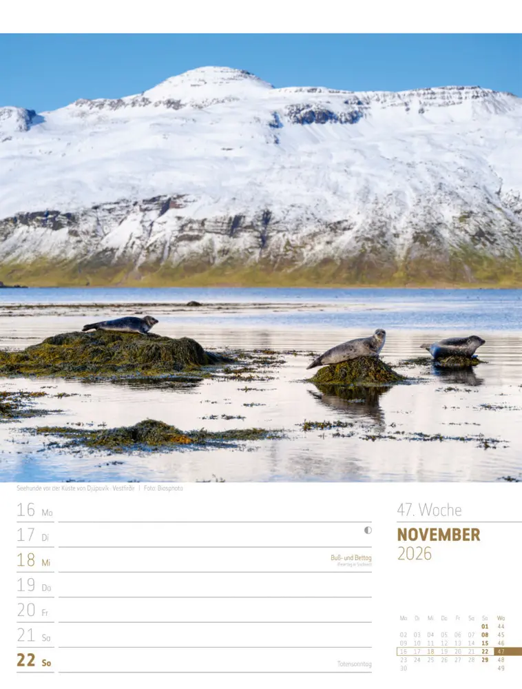 Bild: 9783838426914 | Island Wochenplaner Kalender 2026 Die Insel aus Feuer und Eis | GmbH