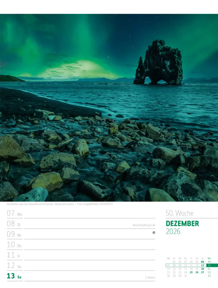 Bild: 9783838426914 | Island Wochenplaner Kalender 2026 Die Insel aus Feuer und Eis | GmbH