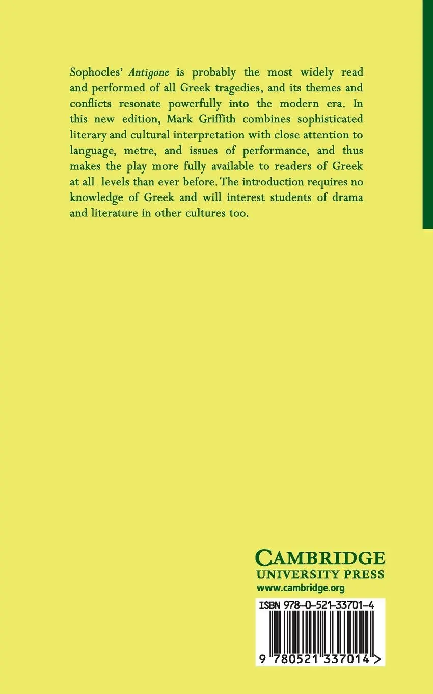 Rückseite: 9780521337014 | Sophocles | Antigone | Sophocles | Taschenbuch | Englisch | 1999