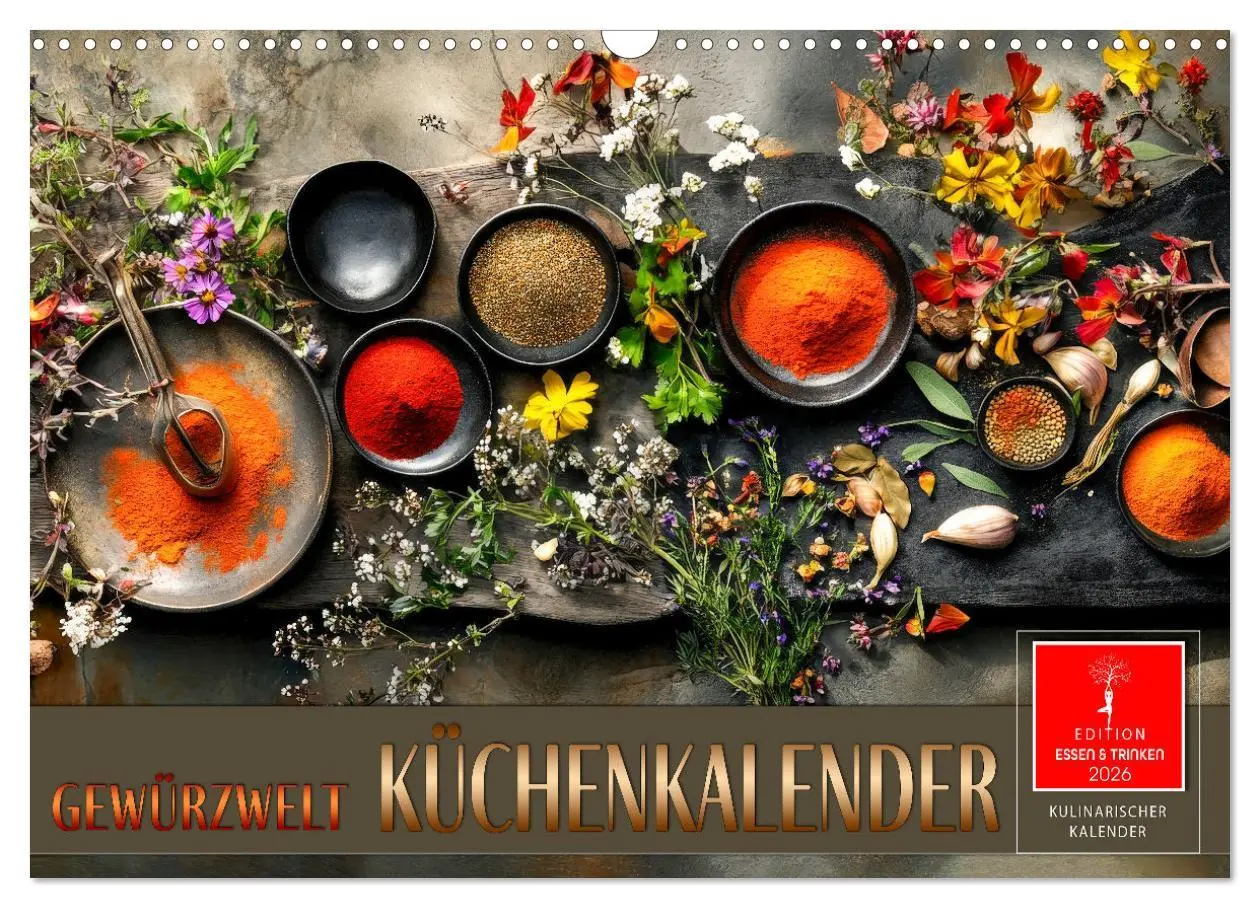 Cover: 9783457307014 | Küchenkalender Gewürzwelt (Wandkalender 2026 DIN A3 quer), CALVENDO...