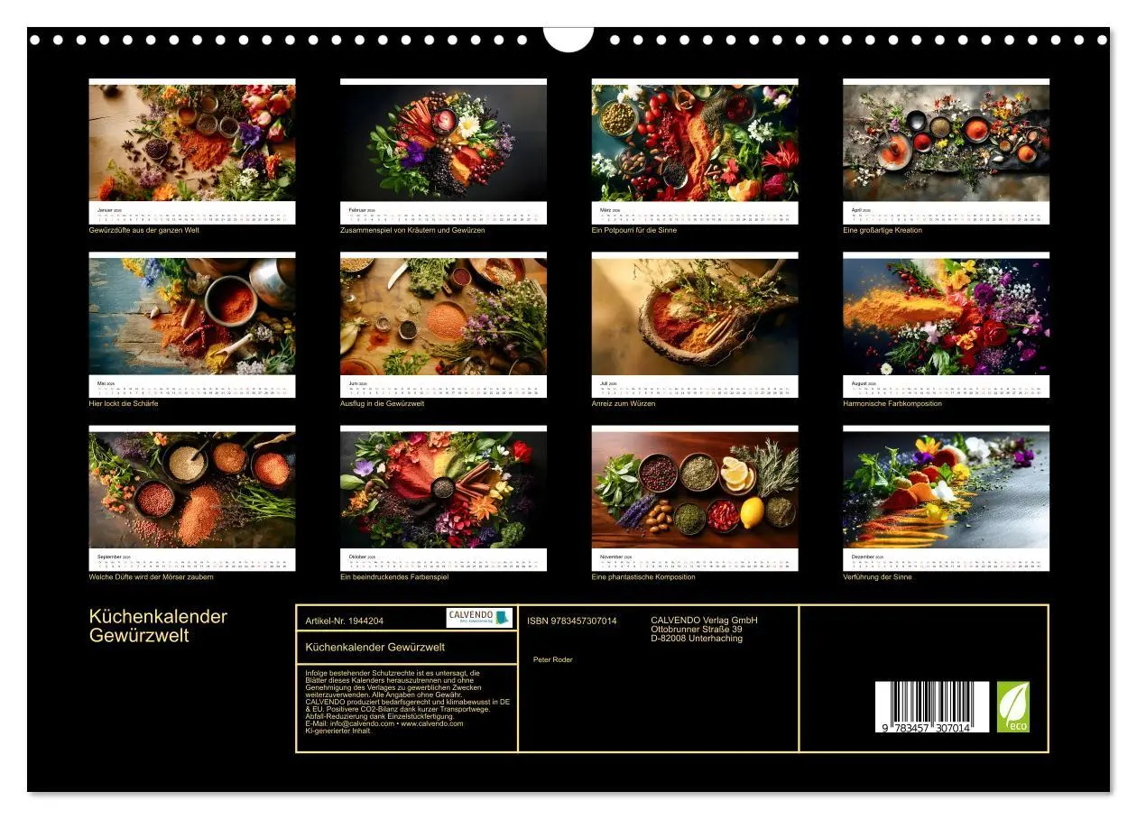 Bild: 9783457307014 | Küchenkalender Gewürzwelt (Wandkalender 2026 DIN A3 quer), CALVENDO...