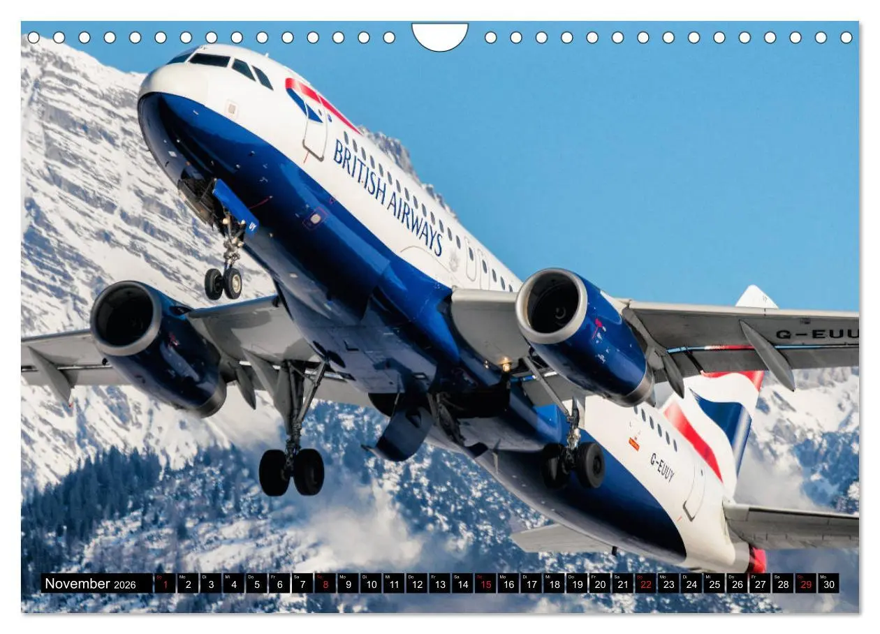 Bild: 9783457927014 | Flugzeugkalender 2026 (Wandkalender 2026 DIN A4 quer), CALVENDO...