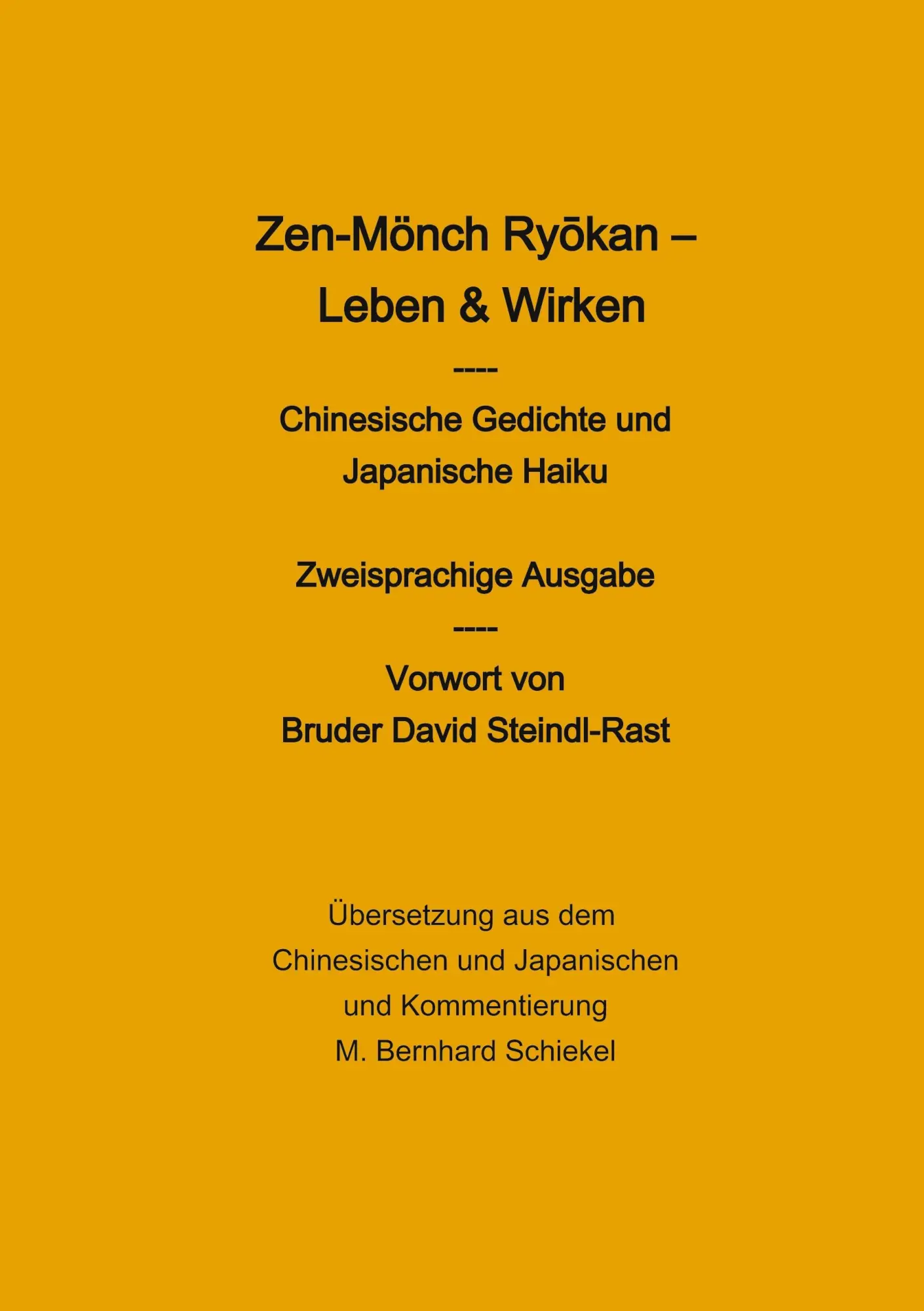 Cover: 9783769327014 | Zen-Mönch Ryokan : Leben &amp; Wirken | M. Bernhard Schiekel | Taschenbuch