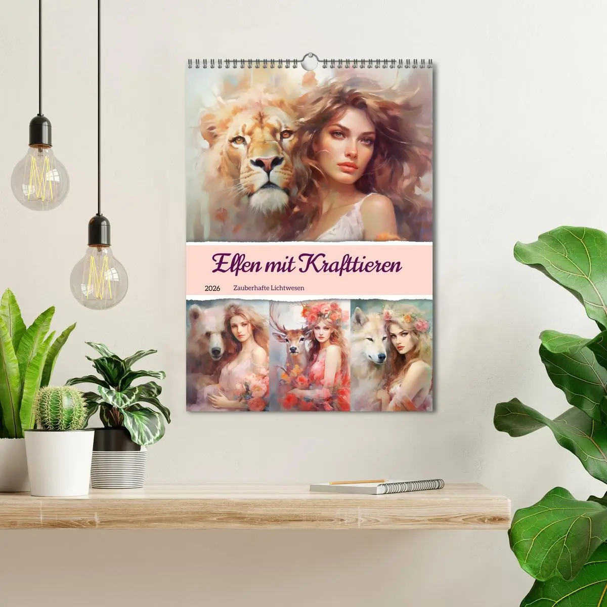Bild: 9783516317114 | Elfen mit Krafttieren. Zauberhafte Lichtwesen (Wandkalender 2026...