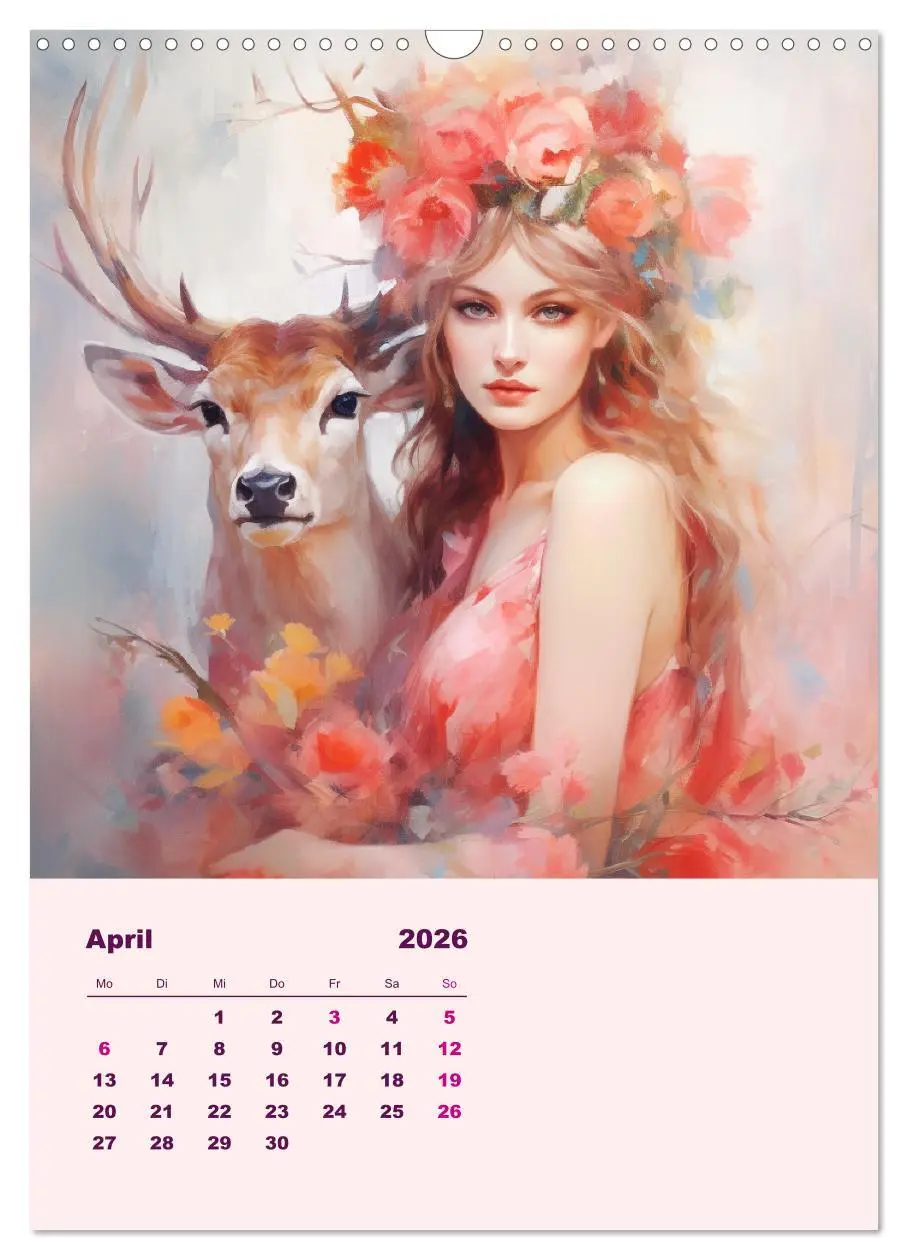 Bild: 9783516317114 | Elfen mit Krafttieren. Zauberhafte Lichtwesen (Wandkalender 2026...