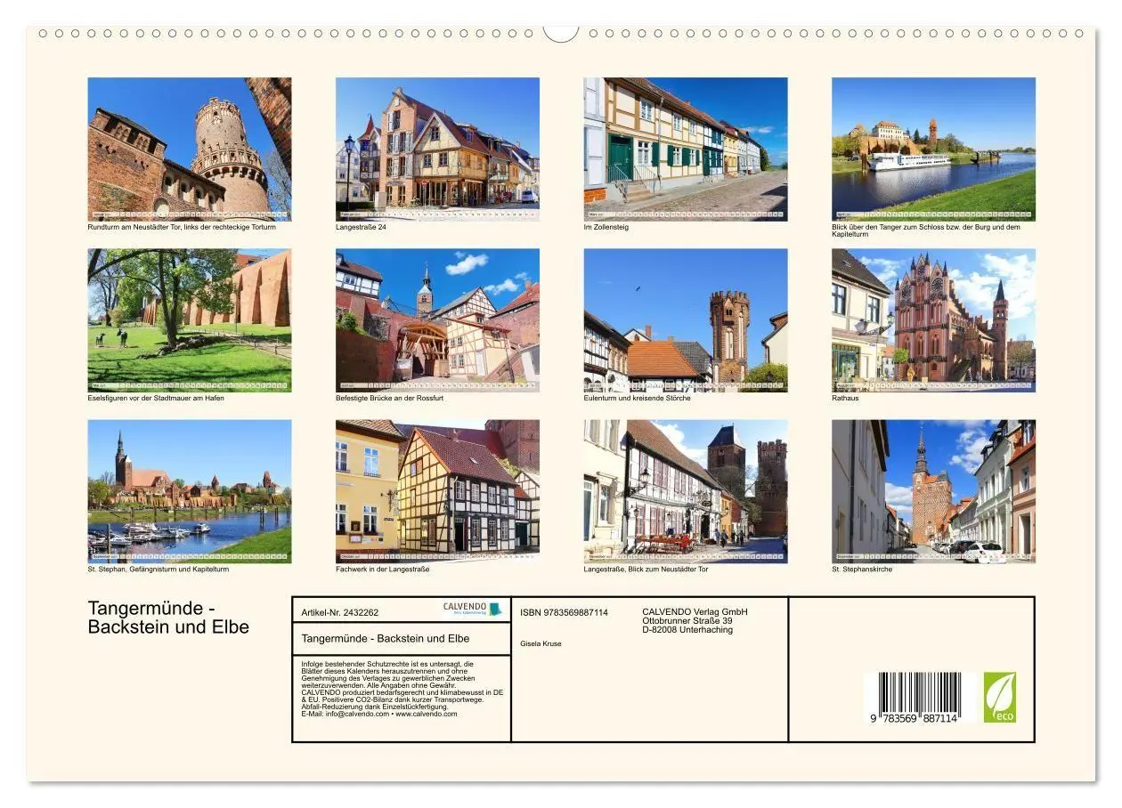 Bild: 9783569887114 | Tangermünde - Backstein und Elbe (hochwertiger Premium Wandkalender...