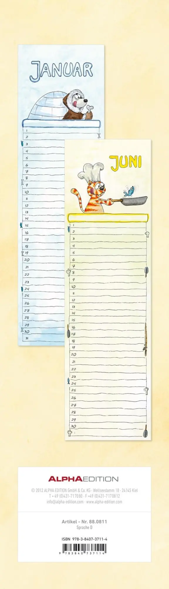 Bild: 9783840737114 | Geburtstagskalender Mini Cartoon immerwährend | Kalender | 28 S.