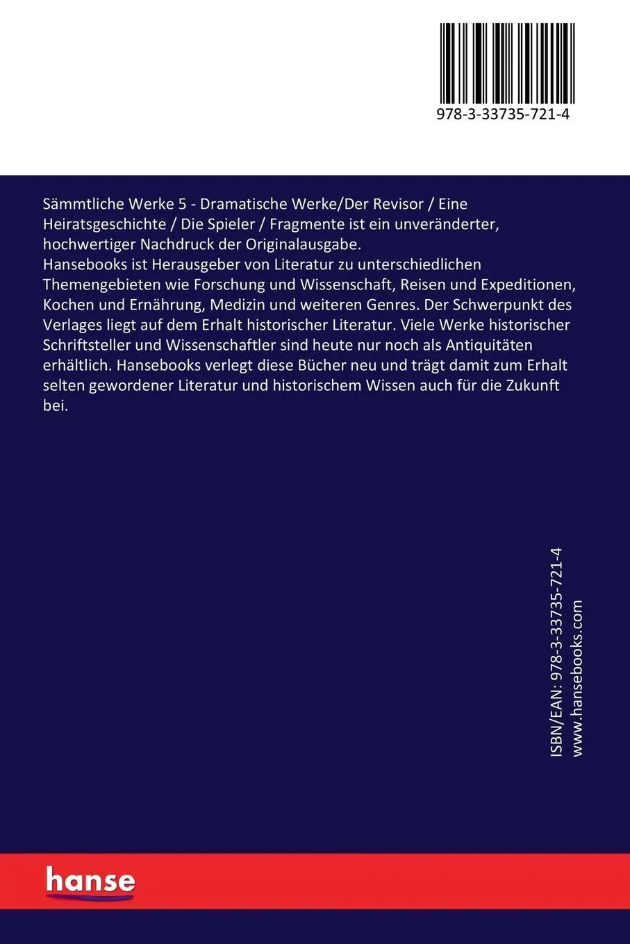 Rückseite: 9783337357214 | Sämmtliche Werke 5 | Nikolai Vasilevich Gogol (u. a.) | Taschenbuch