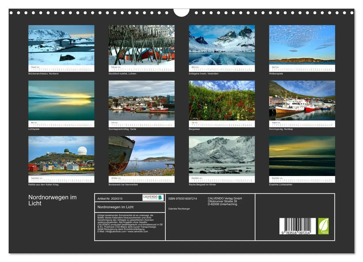 Bild: 9783516097214 | Nordnorwegen im Licht (Wandkalender 2026 DIN A3 quer), CALVENDO...