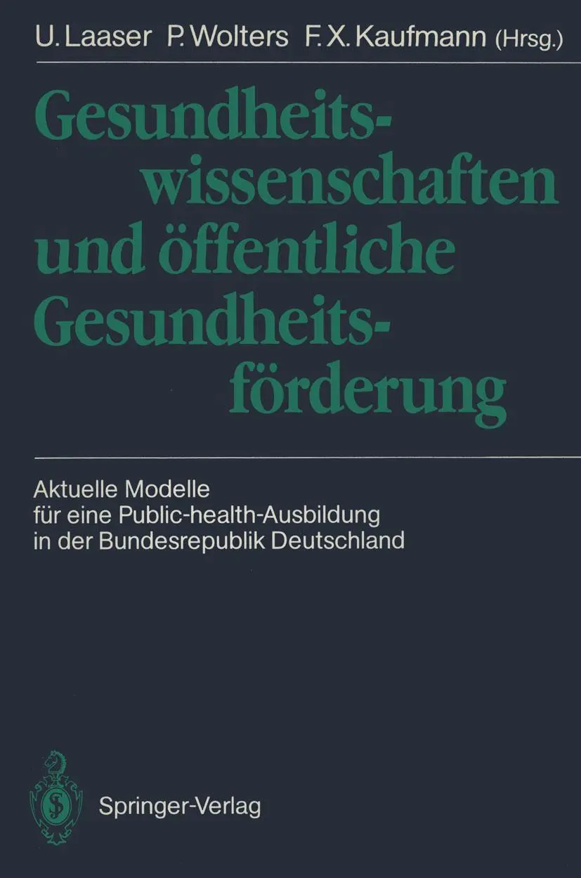Cover: 9783540517214 | Gesundheitswissenschaften und öffentliche Gesundheitsförderung | Buch