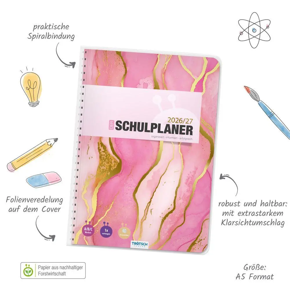 Bild: 9783988027214 | TRÖTSCH - Schulplaner Pink 26/27 | Trötsch Verlag GmbH &amp; Co. KG