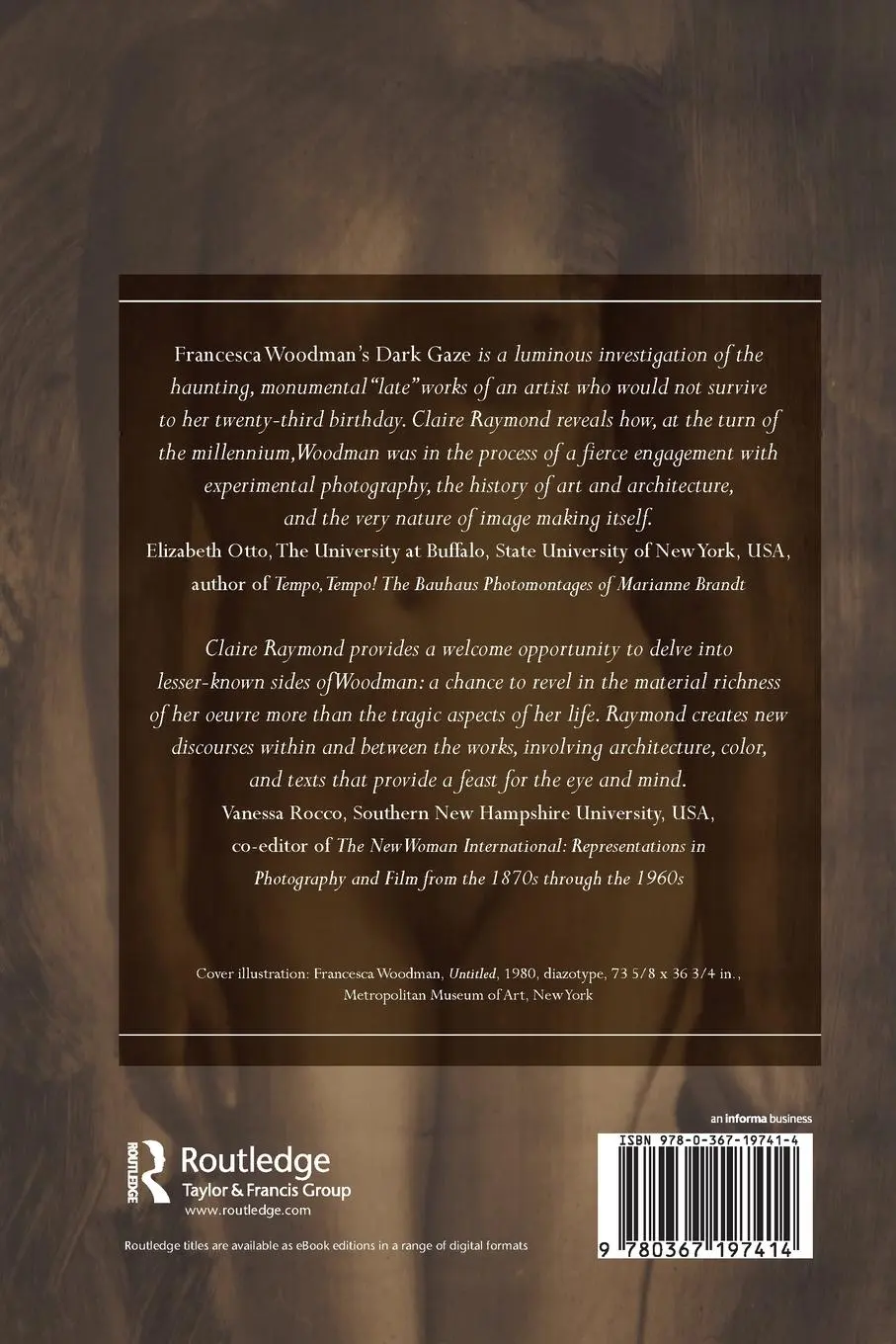 Rückseite: 9780367197414 | Francesca Woodman's Dark Gaze | The Diazotypes and Other Late Works