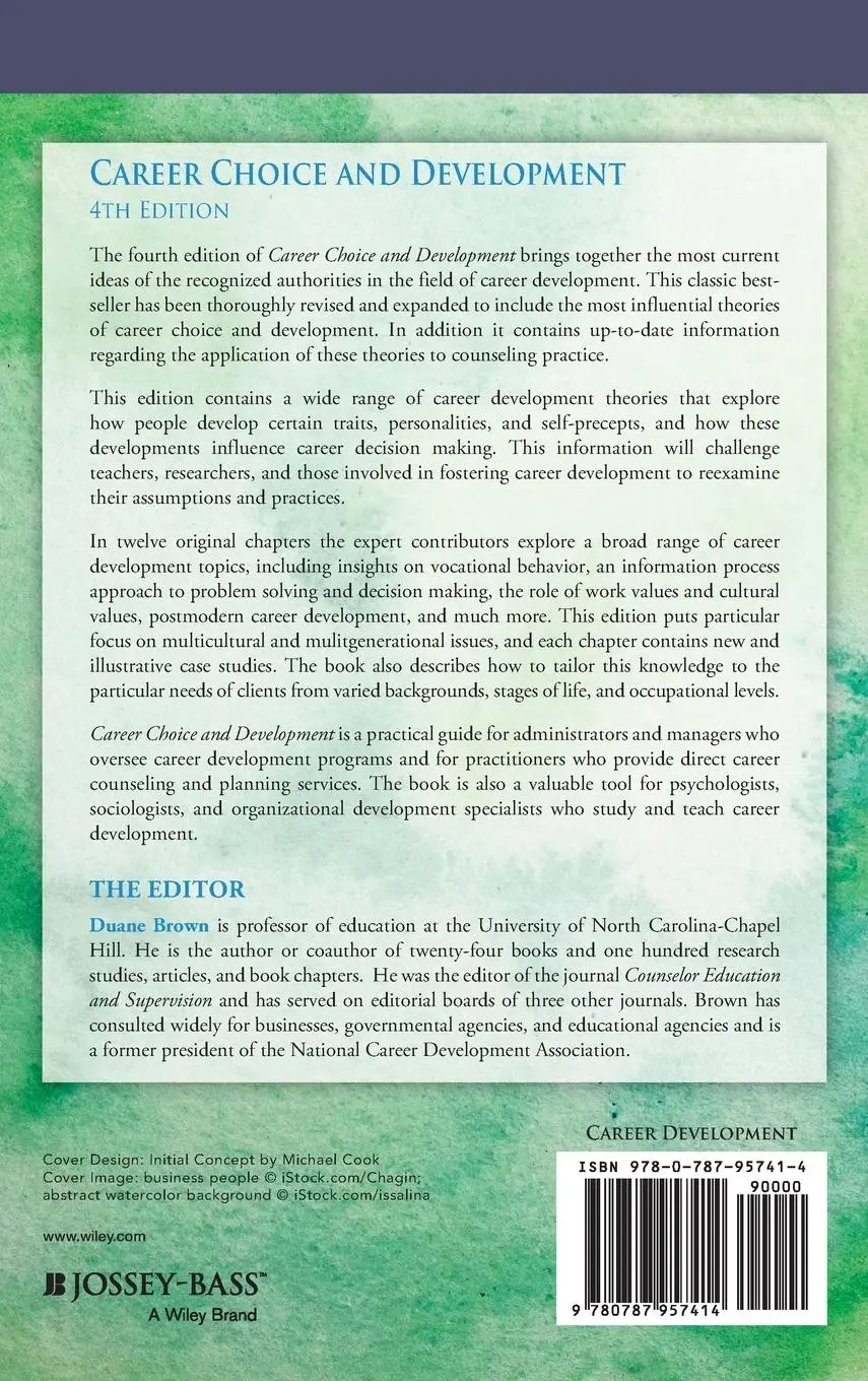 Rückseite: 9780787957414 | Career Choice and Development | Duane Brown | Buch | Gebunden | 2002