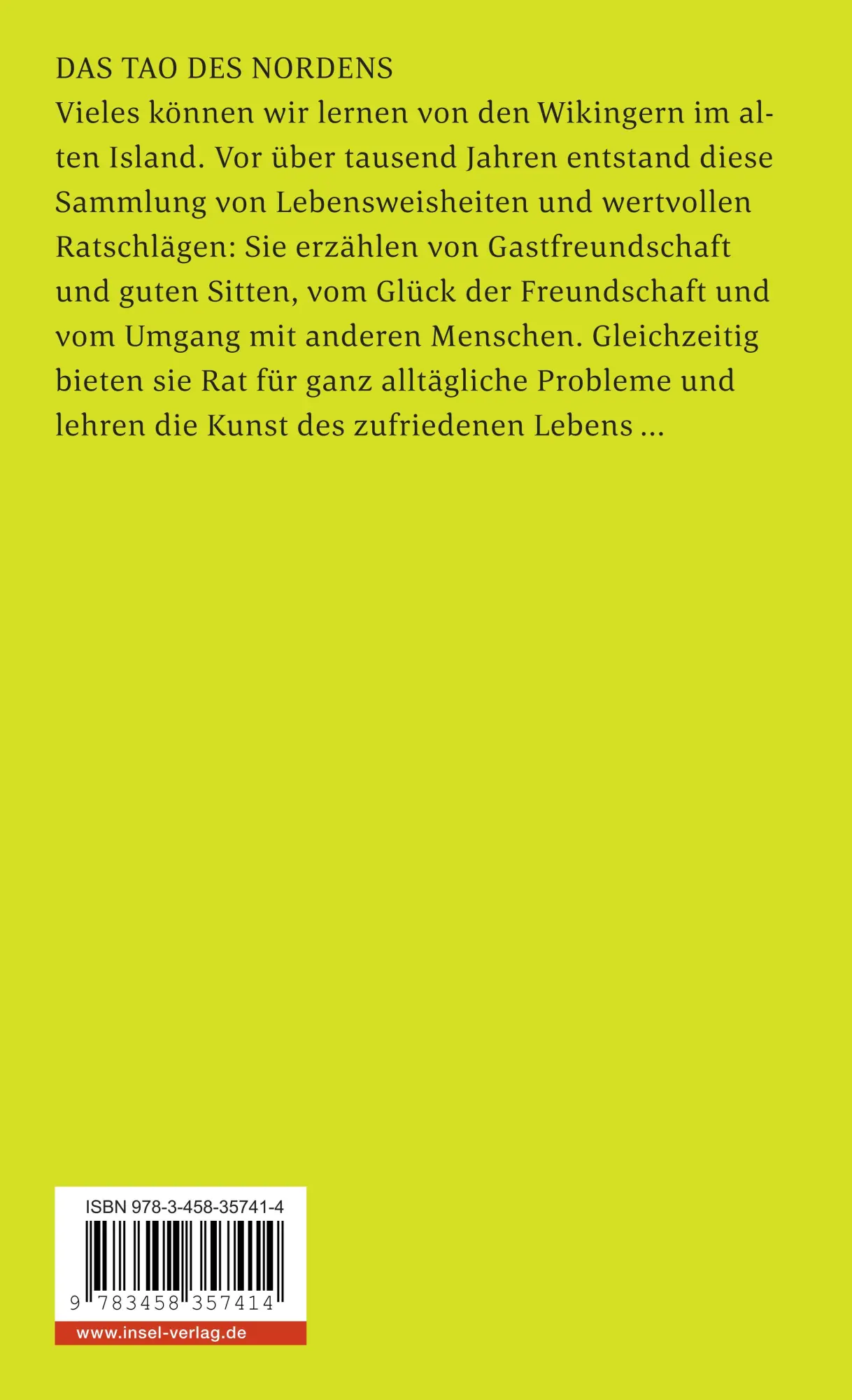 Rückseite: 9783458357414 | Die Weisheit der Wikinger | Arnulf Krause | Taschenbuch | 72 S. | 2011
