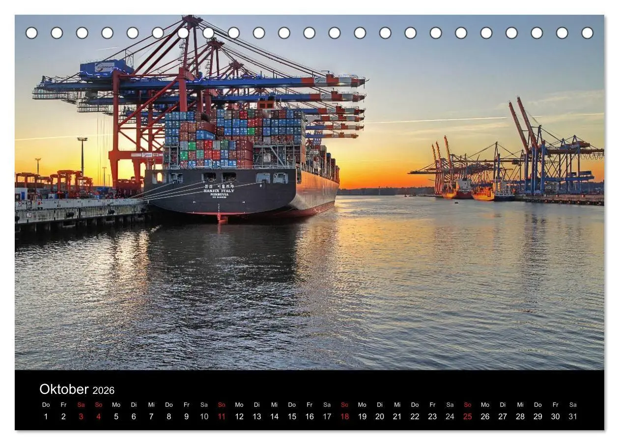 Bild: 9783516147414 | Hamburger Hafen (Tischkalender 2026 DIN A5 quer), CALVENDO...