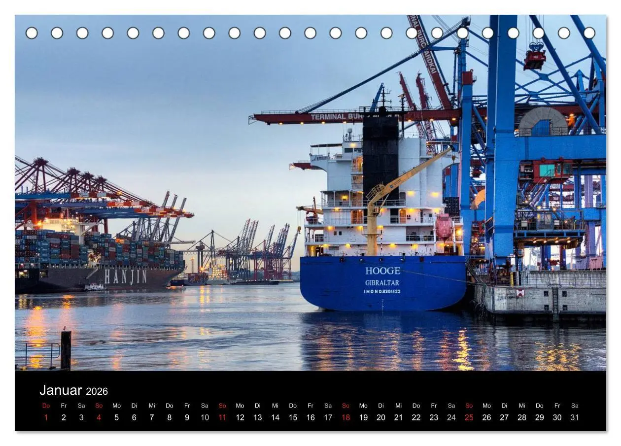 Bild: 9783516147414 | Hamburger Hafen (Tischkalender 2026 DIN A5 quer), CALVENDO...