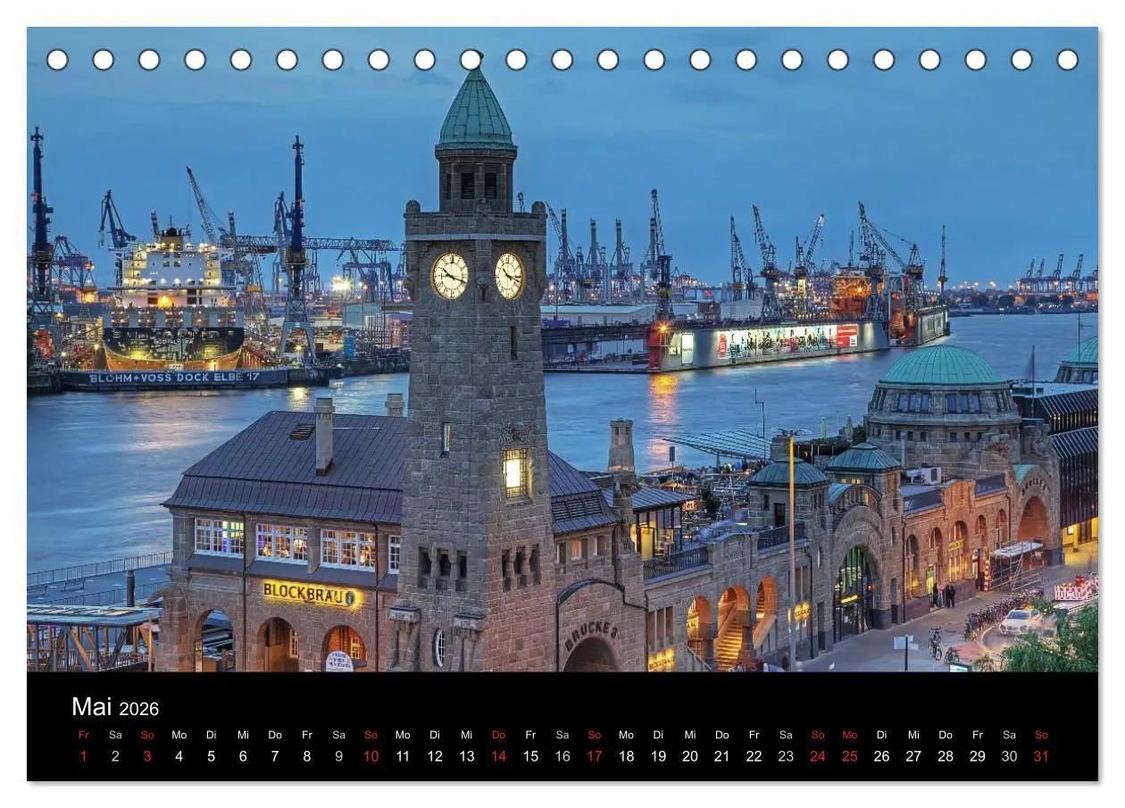 Bild: 9783516147414 | Hamburger Hafen (Tischkalender 2026 DIN A5 quer), CALVENDO...