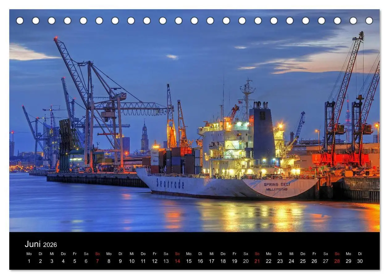 Bild: 9783516147414 | Hamburger Hafen (Tischkalender 2026 DIN A5 quer), CALVENDO...