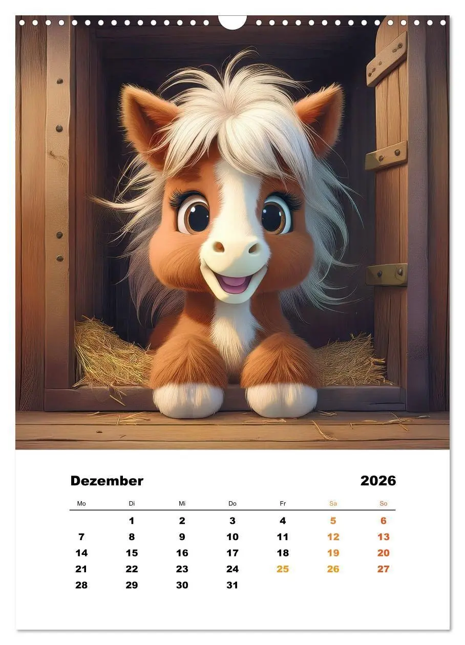 Bild: 9783516697414 | Lustige Ponys (Wandkalender 2026 DIN A3 hoch), CALVENDO Monatskalender