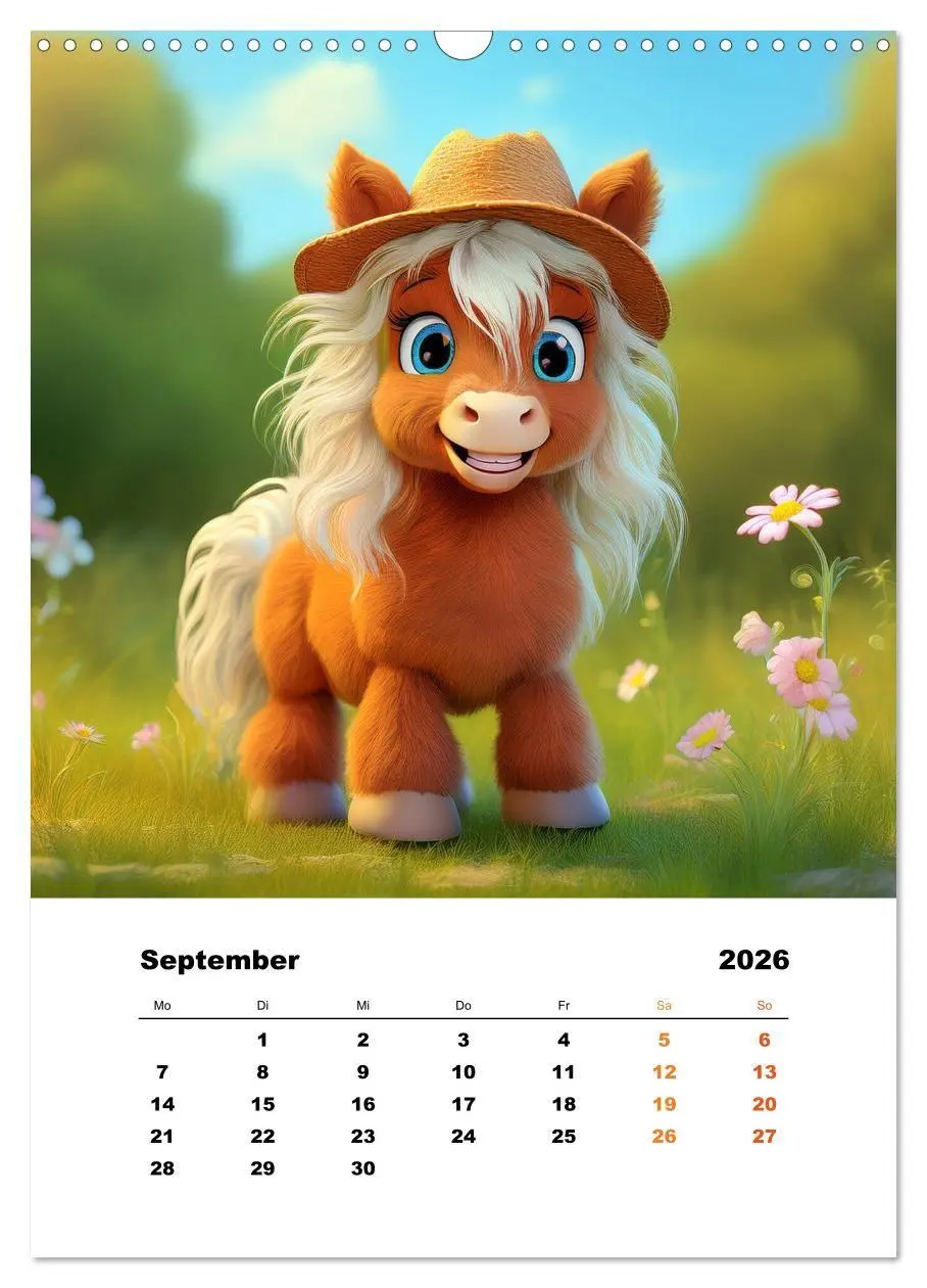 Bild: 9783516697414 | Lustige Ponys (Wandkalender 2026 DIN A3 hoch), CALVENDO Monatskalender
