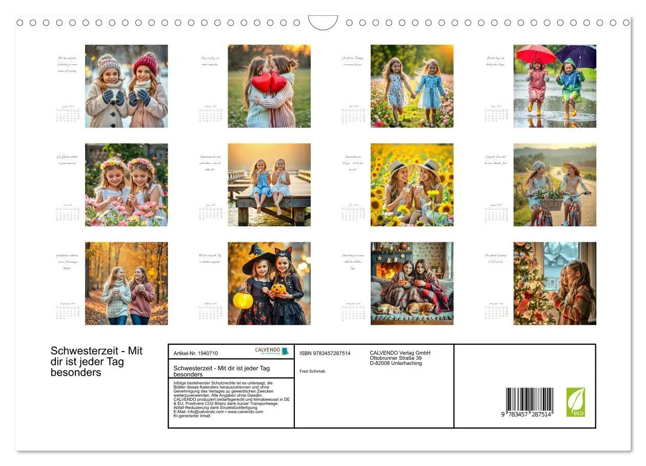 Bild: 9783457287514 | Schwesterzeit - Mit dir ist jeder Tag besonders (Wandkalender 2026...