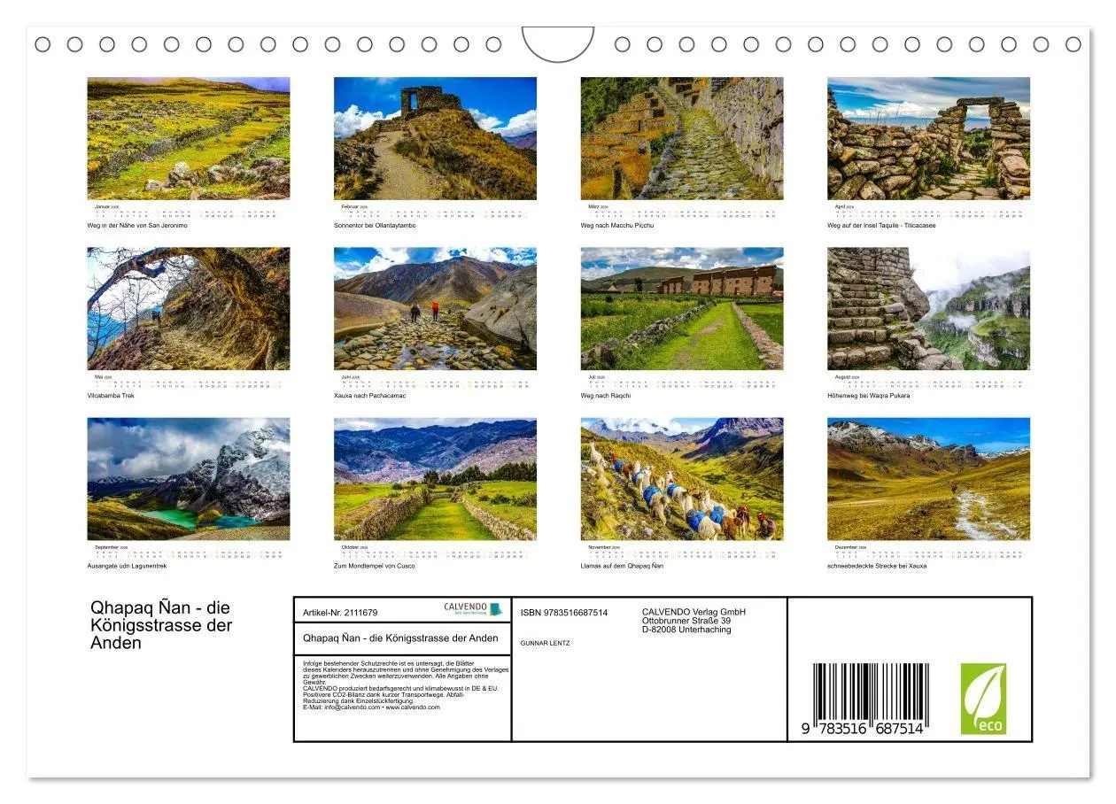 Bild: 9783516687514 | Qhapaq Ñan - die Königsstrasse der Anden (Wandkalender 2026 DIN A4...