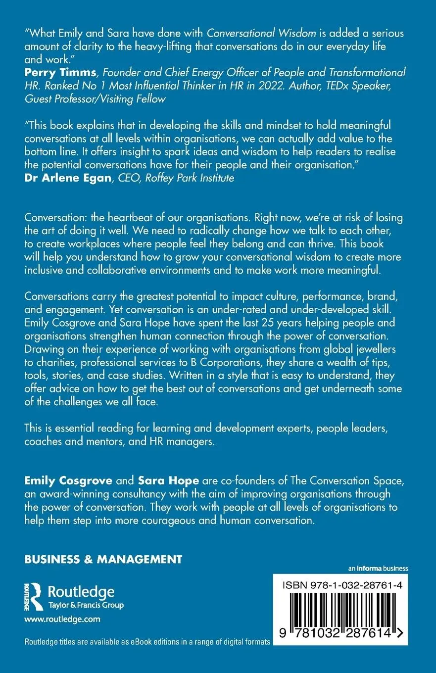 Rückseite: 9781032287614 | Conversational Wisdom | Emily Cosgrove (u. a.) | Taschenbuch | 2023