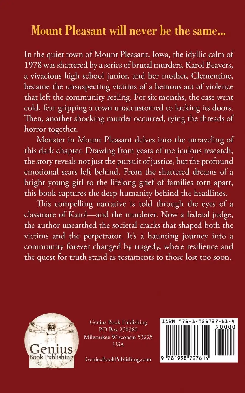 Rückseite: 9781958727614 | A Monster in Mount Pleasant | A Story of Murders and Justice | Buch