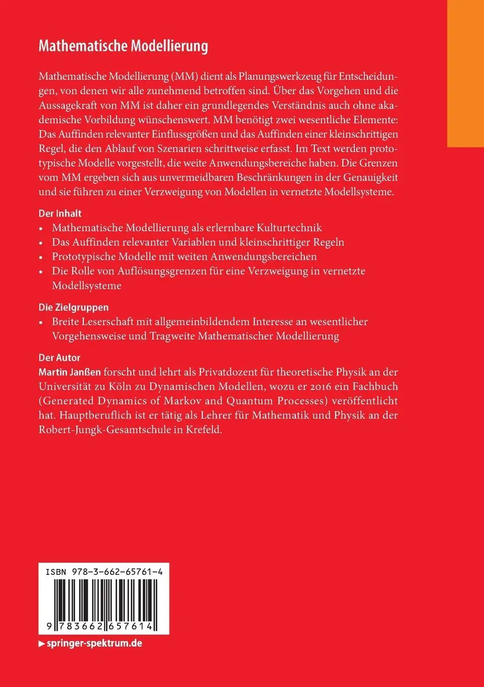 Rückseite: 9783662657614 | Mathematische Modellierung | Wie funktioniert sie und was kann sie?