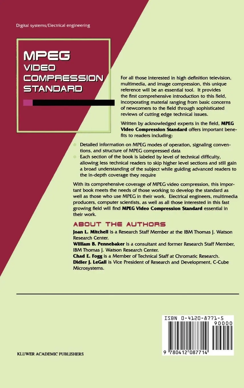 Rückseite: 9780412087714 | MPEG Video Compression Standard | Chad Fogg (u. a.) | Buch | xl | 1996