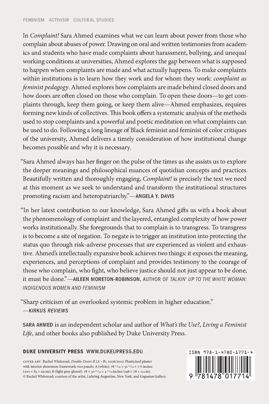 Rückseite: 9781478017714 | Complaint! | Sara Ahmed | Taschenbuch | Kartoniert / Broschiert | 2021