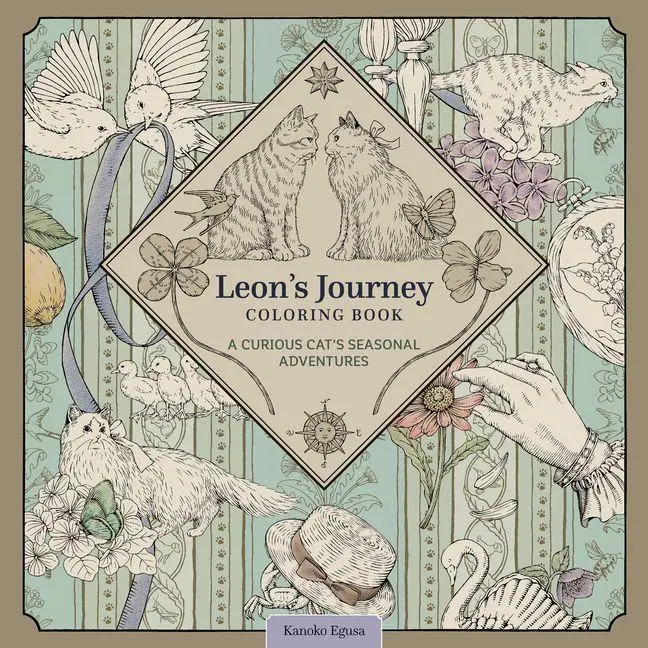 Cover: 9781497207714 | Leon's Journey Coloring Book | A Curious Cat's Seasonal Adventures