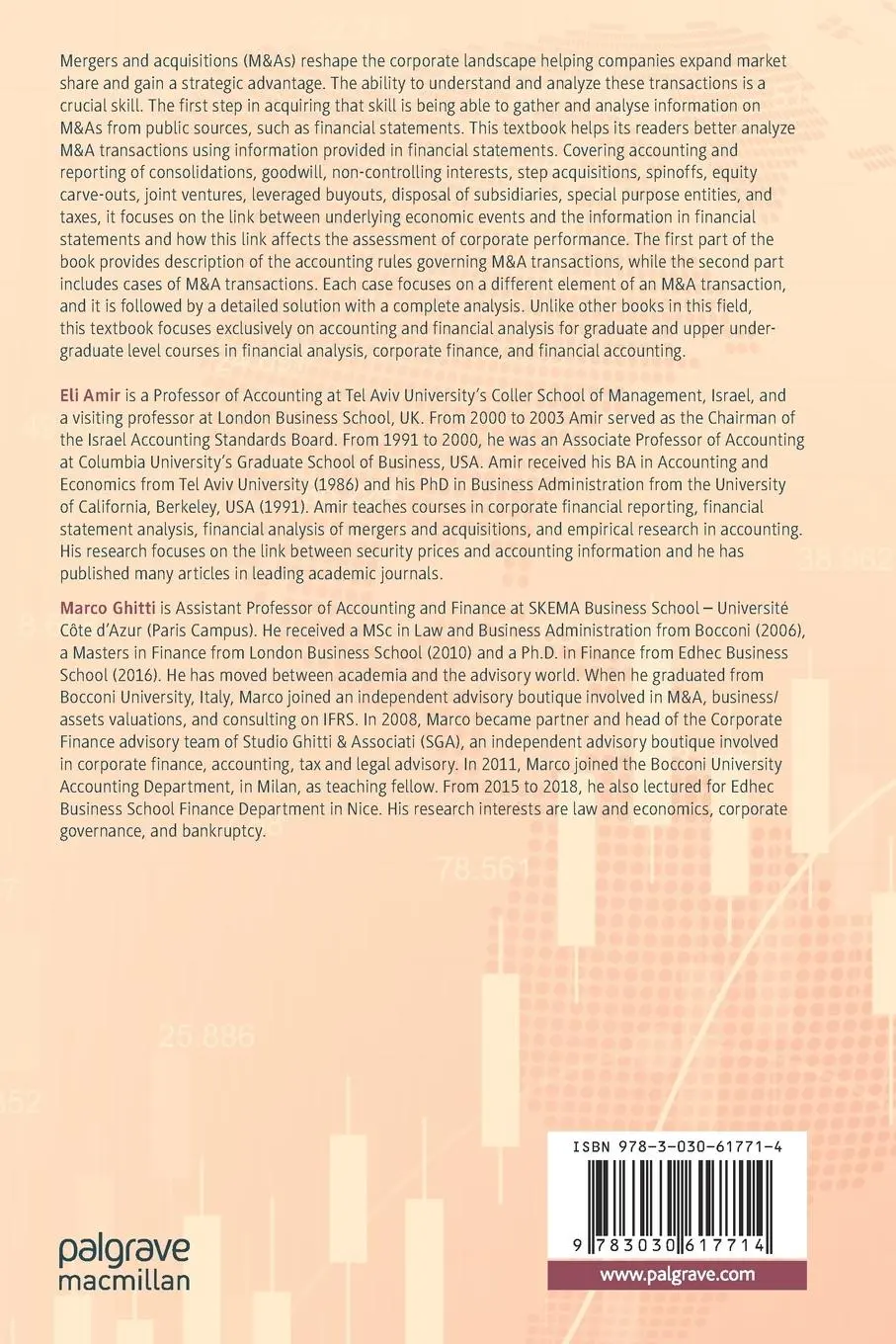 Rückseite: 9783030617714 | Financial Analysis of Mergers and Acquisitions | Marco Ghitti (u. a.)