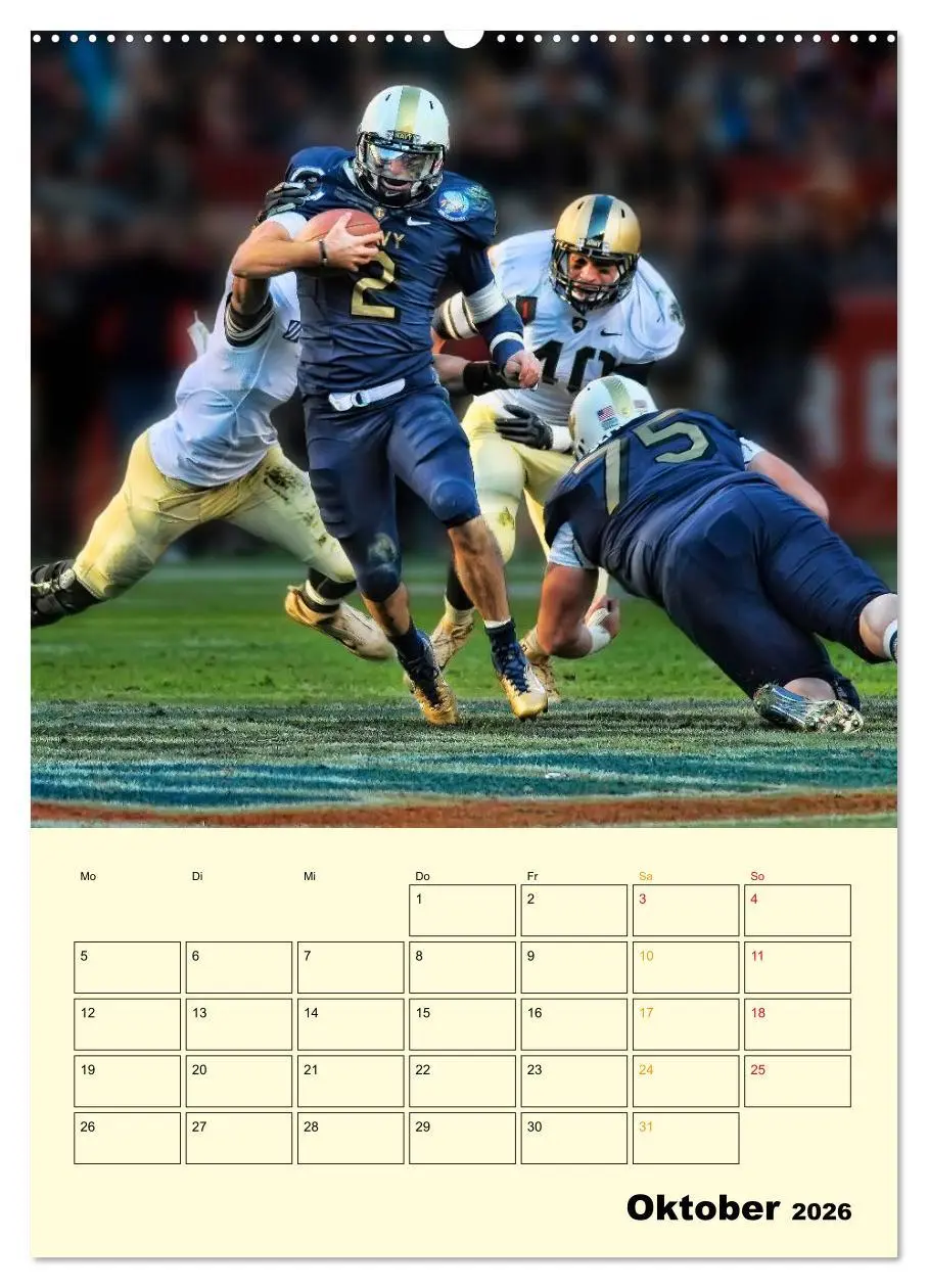 Bild: 9783516427714 | American Football, Team-Arbeit (Wandkalender 2026 DIN A2 hoch),...