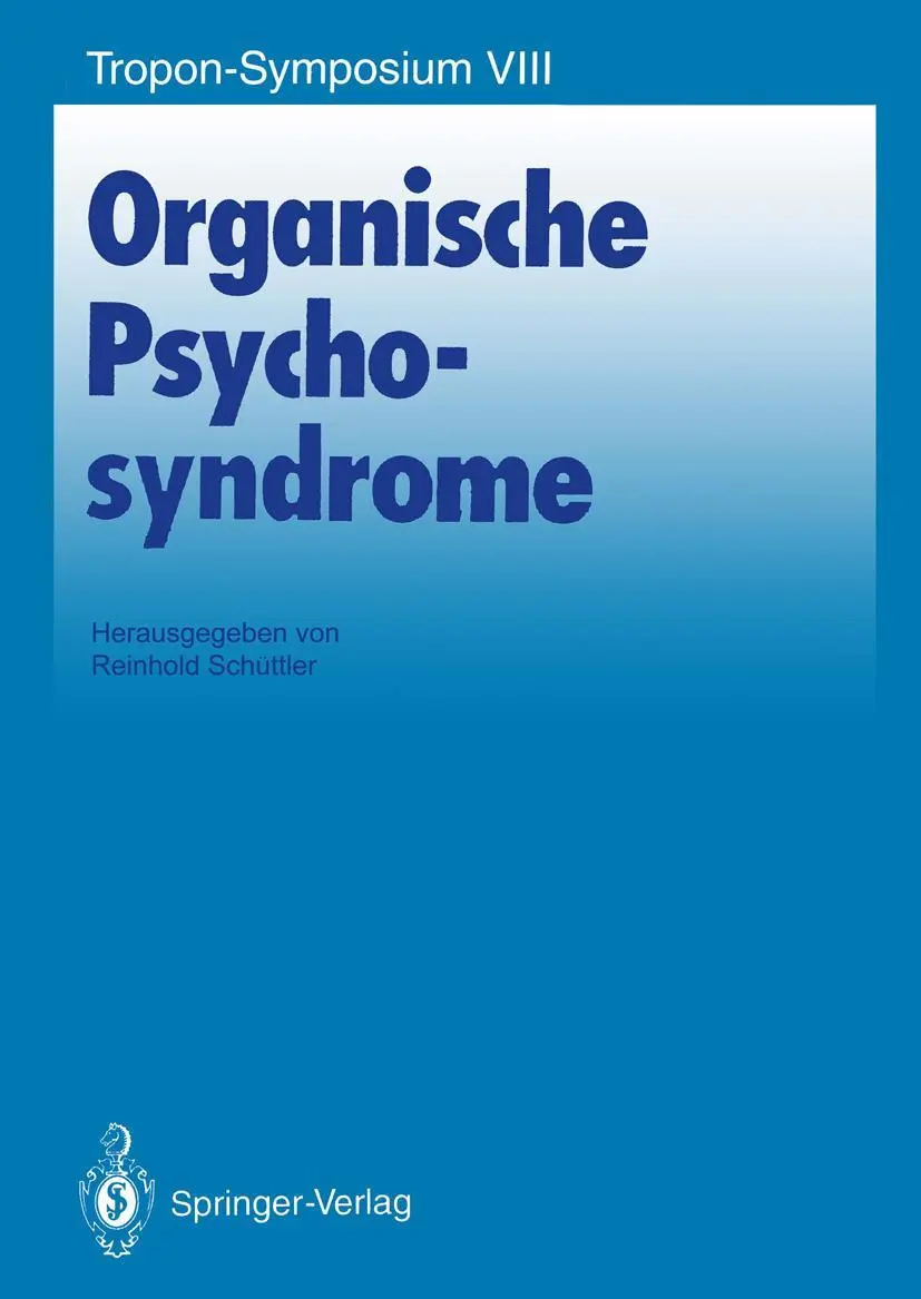 Cover: 9783540567714 | Organische Psychosyndrome | Reinhold Schüttler | Taschenbuch | xii