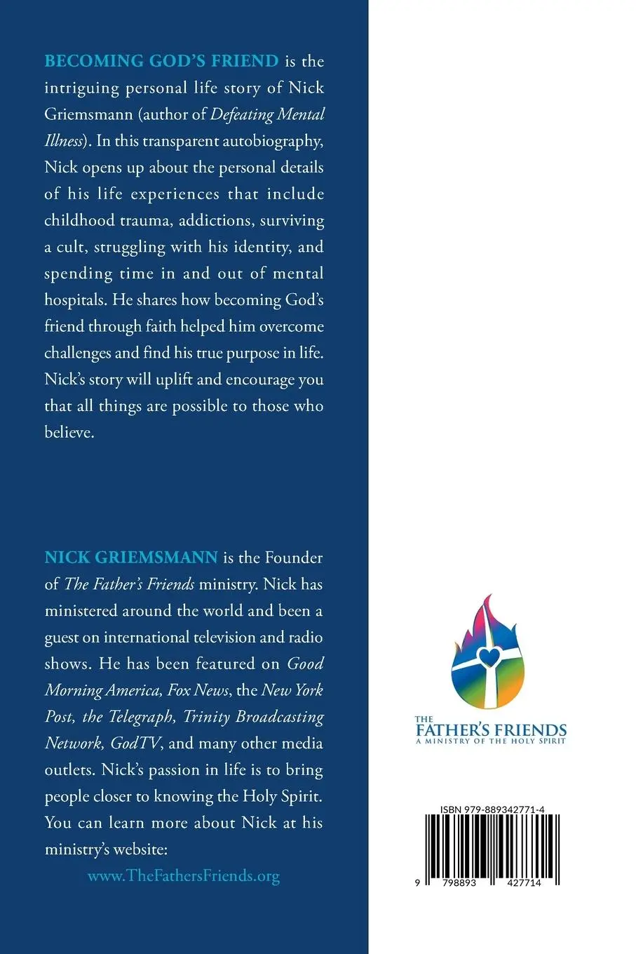 Rückseite: 9798893427714 | Becoming God's Friend | Nick Griemsmann | Taschenbuch | Englisch