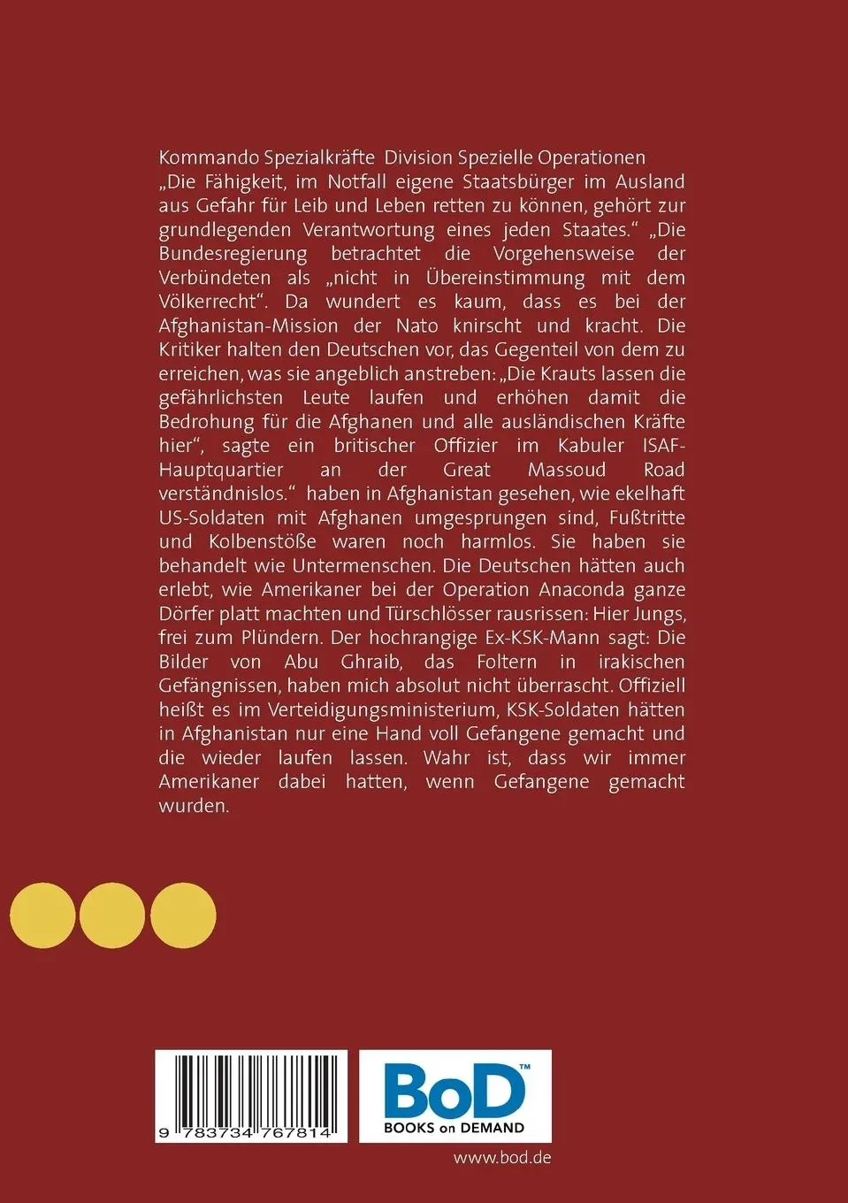 Rückseite: 9783734767814 | Kommando Spezialkräfte 3 - Division Spezielle Operationen | Duthel