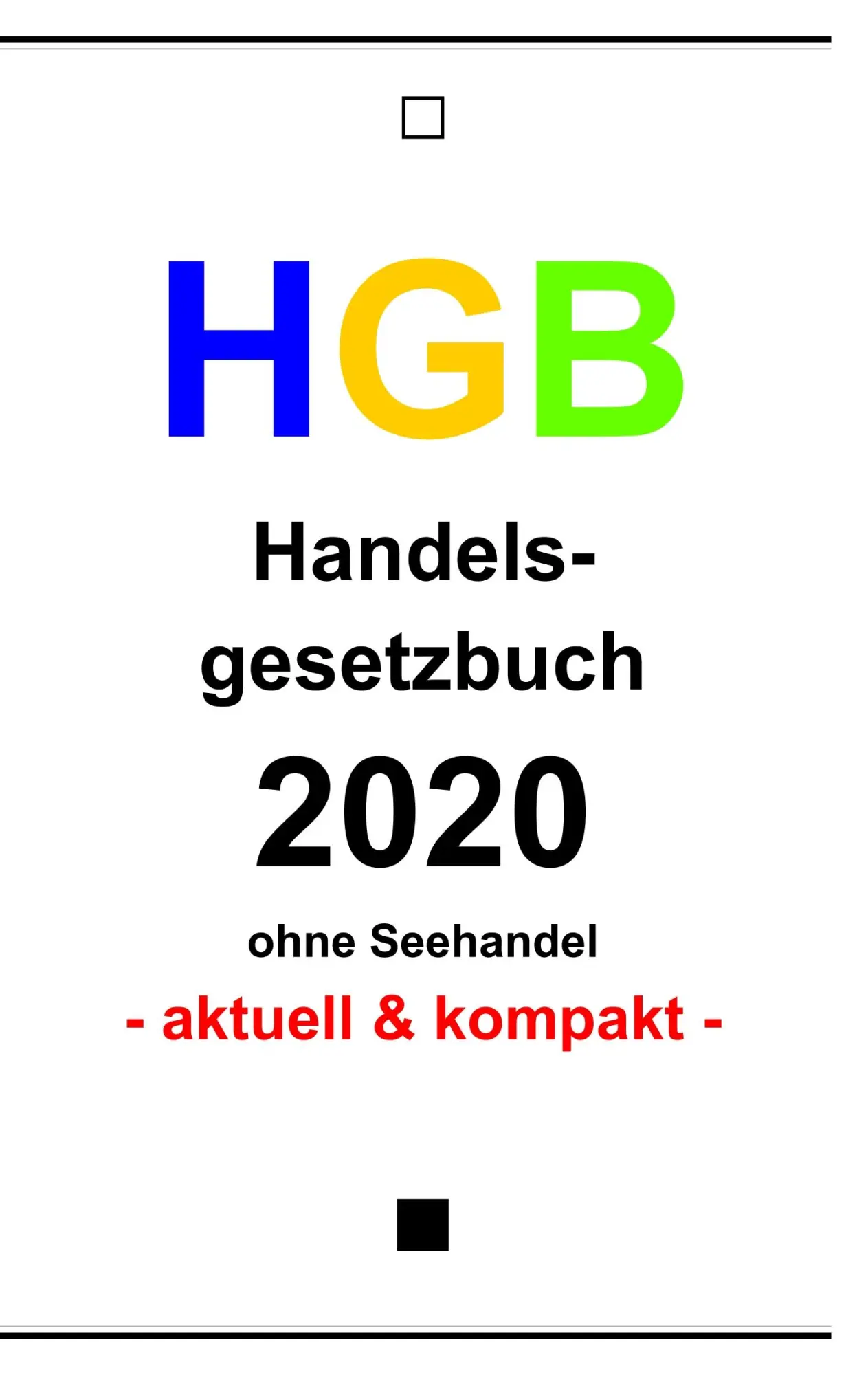 Cover: 9783750437814 | HGB | Handelsgesetzbuch 2020 | Jost Scholl | Taschenbuch | 320 S.