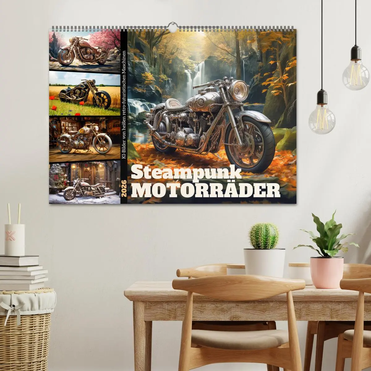 Bild: 9783457487914 | Steampunk Motorräder (Wandkalender 2026 DIN A2 quer), CALVENDO...