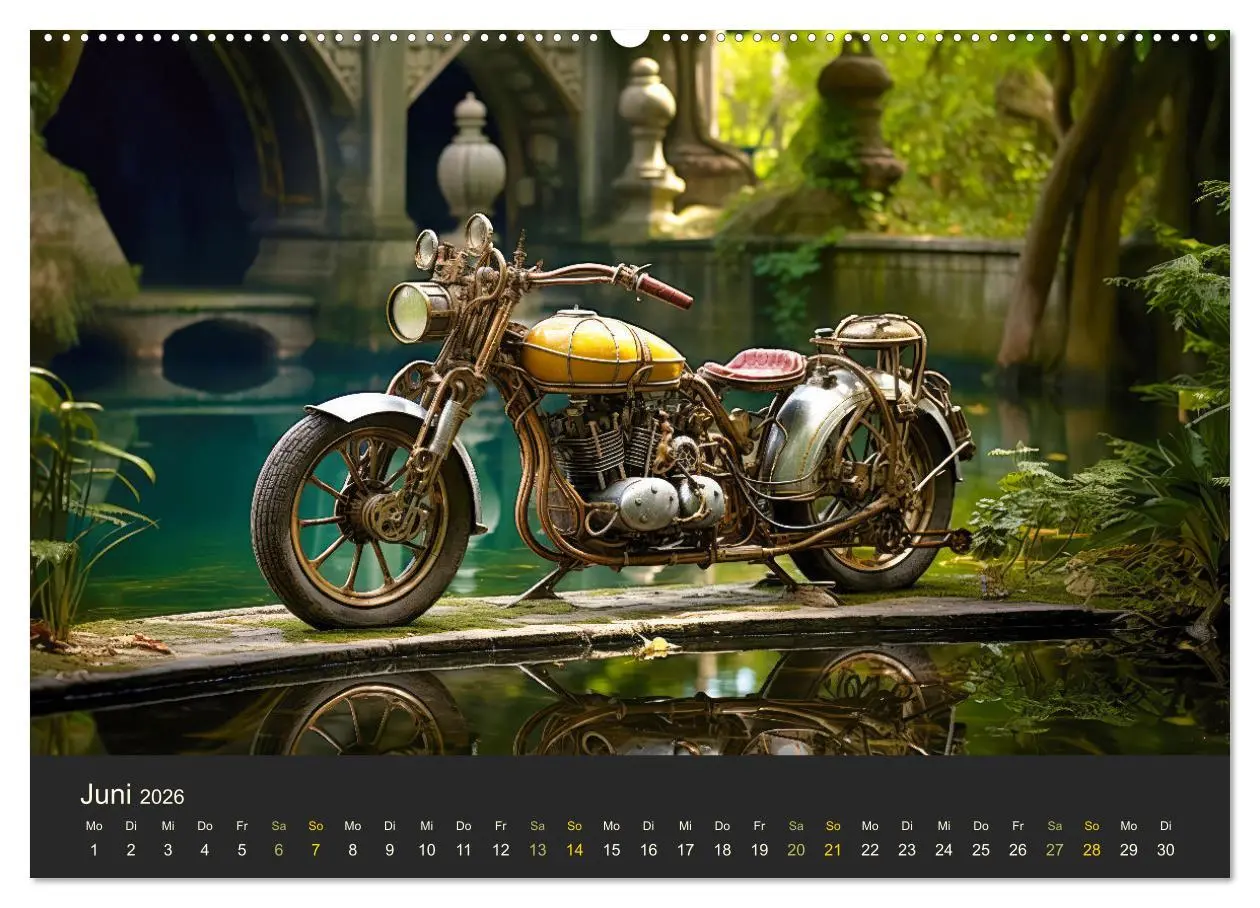 Bild: 9783457487914 | Steampunk Motorräder (Wandkalender 2026 DIN A2 quer), CALVENDO...